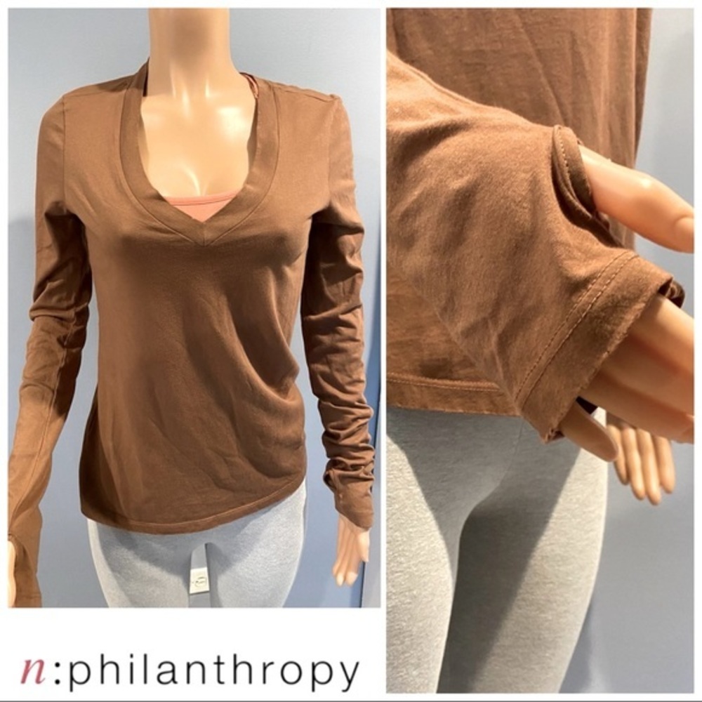 New n:Philanthropy V neck plunge $128 thumb holes
